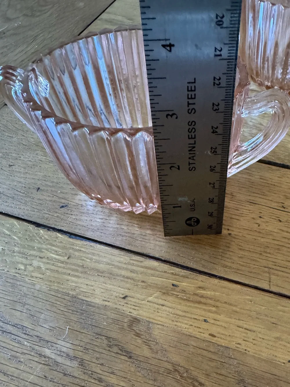 Vintage Anchor Hocking Pink Depression Glass Creamer and Sugar Set